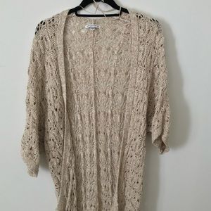 American Eagle Ivory/Beige Oversized Cardigan (Medium)